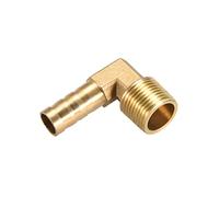 M METERXITY Latón Manguera Espiga Accesorios - 90 Grado Codo Latón 10mm Espiga Reductor Aplicar Agua Combustible (3/8 PT Macho Tubería)