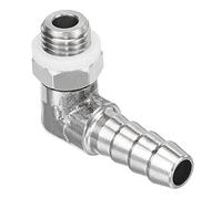 M METERXITY Manguera Conexiones Púas - 90 Grados Codo Niquelado 6 mm Púas Tubo Conector con Manguera Aplicar a Gas(M8x1 Macho Rosca)