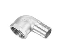 M METERXITY Manguera Espiga Accesorios - 90 Grados Codo Inoxidable Acero 25mm Tubo Conector Aplicar a Agua Combustible (1" NPT Hembra Tubería)