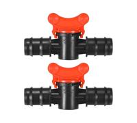 M METERXITY Pack De 2 Válvulas De Bola Con Púas, Para Tubo De Goteo De 1 Pulgada Válvula Cierre Para Riego/Invernadero/Acuarios, Accesorio De Riego Por Goteo Con Púas De Bloqueo
