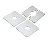 M METERXITY Pack De 3 Bridas De Pared Divisibles, Placa De Escudo Autoadhesiva Cuadrada De ABS Para Accesorios De Tubería De 20 mm/0.79 In De Diámetro [Plateado, 7 mm/0.28 In De Altura]
