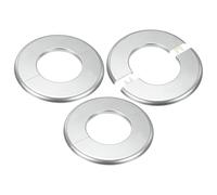 M METERXITY Pack De 3 Bridas De Pared Divisibles, Placa De Escudo Redonda Autoadhesiva De ABS Para Accesorios De Tubería De 63 mm/2.48 In De Diámetro [Plateado, 6.5 mm/0.26 In De Altura]