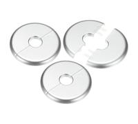 M METERXITY Pack De 3 Bridas De Pared Divisibles, Placa De Escudo Redonda Autoadhesiva De ABS Para Accesorios De Tubería De 16 mm/0.63 In De Diámetro [Plateado, 6.5 mm/0.26 In De Altura]