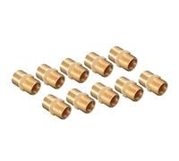M METERXITY Paquete de 10 accesorios de tubería de rosca macho hexagonal G1/4 x G1/4 macho, adaptador de acoplador rápido, se aplica al compresor de aire, (7,5 mm, tono dorado)