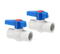 M METERXITY Paquete de 2 válvulas de bola - Control de flujo de agua de riego, válvula de cierre de plástico deslizante, se aplica a exteriores/jardín/piscinas (25 mm de identificación, blanco azul)