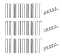 M METERXITY Paquete De 40 Unidades De Pasadores De 3 X 15 Mm, Elementos De Fijación De Acero Inoxidable 316 Para Dispositivos, Pasadores Cilíndricos De Soporte Para Estantes [Tono Plateado]