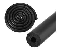 M METERXITY Tubo de Espuma Aislante para Tuberías, 6mm 1/4" ID 16mm 5/8" OD 2M Largo, Tubo de Espuma Flexible Suave para Soporte de Agarre de Manija/Portaequipajes de Techo [Negro]