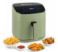 M mimotec - Air Fryer Green Sara Touch 6,5L, Freidora de Aire sin Aceite, 1600W, 8 Menús Digitales, Pantalla Táctil,Función Grill, Temporizador regulable, Temperatura 80-200°C, Cocina Saludable
