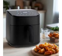 M mimotec - Air Fryer Sara Touch 6,5L, Freidora de Aire sin Aceite, 1600W, 8 Menús Digitales, Pantalla Táctil,Función Grill, Temporizador regulable, Temperatura 80-200°C, Cocina Fácil y Saludable