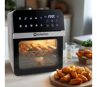 M mimotec - Air Fryer Vera Touch 10L, Freidora de Aire sin Aceite, 1800W, 10 Menús Digitales, Pantalla Táctil, Función Grill, Temporizador regulable, 2 niveles, Temperatura 80-200°C, Cocina Saludable