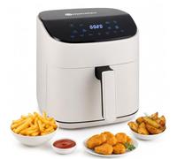 M mimotec - Air Fryer White Sara Touch 6,5L, Freidora de Aire sin Aceite, 1600W, 8 Menús Digitales, Pantalla Táctil,Función Grill, Temporizador regulable, Temperatura 80-200°C, Fácil y Saludable