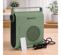 M mimotec - Calefactor Cerámico Eléctrico Green Hearth 2000W, Silencioso <60 dB, con Control Remoto, Protección Contra Sobrecalentamiento, Calefactor Portátil para Interior