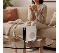 M Mimotec - Calefactor Cerámico Eléctrico White Hearth 2000W, Silencioso <60 dB, con Control Remoto, Protección Contra Sobrecalentamiento, Calefactor Portátil para Interior