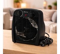 M mimotec - Calefactor Eléctrico Black Comfort 2000W Mimotec, Calefacción Portátil de Suelo, Doble Potencia 1000/2000W, Bajo Ruido <53 dB, IP20, para Estancias hasta 20 m²