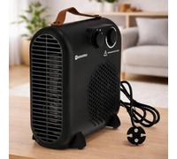 M mimotec - Calefactor Eléctrico Black Compact 2000W, Bajo Consumo 1000/2000W, Bajo Ruido <53 dB, Protección Sobrecalentamiento, IP20, para Hogar hasta 20 m²