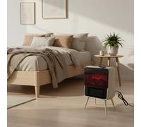 M mimotec - Calefactor Eléctrico Cassete 2000W con Mando a Distancia, 3 Modos (Ventilador/Bajo/Alto), Silencioso <53 dB, Protección contra Sobrecalentamiento, Efecto Llama, para Habitaciones 28-35 m²