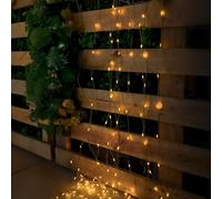 M mimotec - Cortina de Guirnalda Exterior LED Con USB, 3 * 1M de longitud, luz cálida de 2700k, IP65 Impermeable, ideal para terrazas y jardines. LM2961