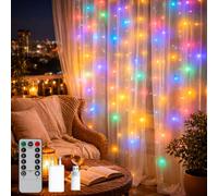 M mimotec - Cortina de Guirnalda Exterior LED Con USB, 3 * 1M de longitud, luz RGB: luces que cambian de color, IP65 Impermeable, ideal para terrazas y jardines. LM2964
