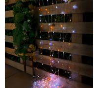 M mimotec - Cortina de Guirnalda Exterior LED Con USB, 3 * 3M de longitud, luz RGB: luces que cambian de color, IP65 Impermeable, ideal para terrazas y jardines. LM2966.