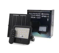 M mimotec -Foco Proyector LED Solar Exterior 1250Lm CCT con Sensor Movimiento PIR, Luz Regulable IP65, Panel Solar Independiente para Jardín, Terraza, Patio y Entrada