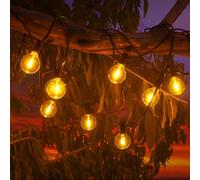 M mimotec - Guirnalda Exterior Cable Eléctrico 7,5M, 15 Bombillas, Luz Cálida 2700K, IP44 Impermeable, Decoración para Terraza, Entrada, Patio y Jardín