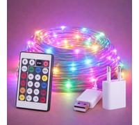 M mimotec - Guirnalda Exterior LED Con USB, 15M de longitud, luz RGB: luces que cambian de color, IP65 Impermeable, ideal para terrazas y jardines. LM2969.