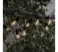 M mimotec - Guirnalda Led Solar Exterior 6,5M, Luz cálida 2700K, 10 Bombillas, IP54 Impermeable, Decoración Jardín, Patio, Fachada, Terraza