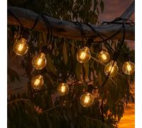 M mimotec - Guirnalda Led Solar Exterior 7,5M, Luz cálida 2700K, 15 Bombillas, IP54 Impermeable, Decoración Jardín, Patio, Fachada, Terraza