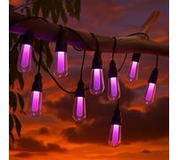 M mimotec - Guirnalda Led Solar Exterior 8M, color regulable RGB, 10 Bombillas, IP54 Impermeable, Decoración Jardín, Patio, Fachada, Terraza