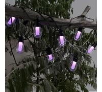 M mimotec - Guirnalda Led Solar Exterior 8M, color regulable RGB, 10 Bombillas, IP54 Impermeable, Decoración Jardín, Patio, Fachada, Terraza