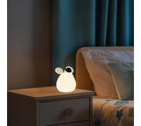 M mimotec - Lámpara de Mesita de Noche Táctil Infantil Led Mouse, Temperatura Cálida 3000K + Temperatura Fría 6500K, Diseño original con Acabado Opal, ideal para niños. LM9204