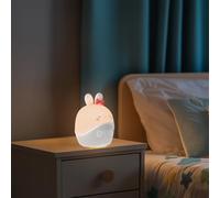 M mimotec - Lámpara/Despertador de Mesita de Noche Táctil Infantil Led Rabbit, Temperatura Cálida 3000K, Diseño original con Acabado Opal, ideal para niños. LM9210