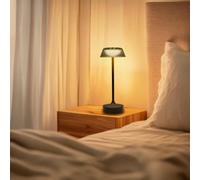 M Mimotec - Lámpara LED de Sobremesa Black Irina 2W, Recargable, Regulable, 3 Temperaturas de Color (3CCT), IP44, Batería 1200mAh, Incluye Cable USB