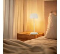 M Mimotec - Lámpara LED de Sobremesa White Gonza 2W, Recargable, Regulable, 3000K, IP44, con Batería 1800mAh e Incluye Cable USB