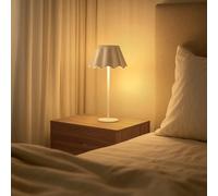 M Mimotec - Lámpara LED de Sobremesa White Noe, 4W, Luz Regulable 3CCT, Batería Recargable USB, Diseño Moderno