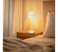 M Mimotec - Lámpara LED de Sobremesa White Serena 2W, Recargable, Regulable, 3 Temperaturas de Color (3CCT), con Batería 1200mAh e Incluye Cable USB