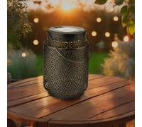 M Mimotec - Lámpara LED Solar de Sobremesa Casablanca Black, Luz Cálida 2500K, Regulable,Resistente al agua IP44, Batería Integrada, Ideal para Terraza y Jardín