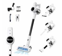 M mimotec-ProNext Aspiradora Escoba Sin Cable 315W 27000Pa, Aspirador Vertical Potente 3 en 1, 70Min Autonomía, Luz LED, Depósito 0,9L, Silenciosa para Suelos, Coche y Mascotas