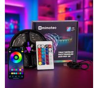 M mimotec - Tira LED USB 5V RGB, Luz LED Habitación 3 metros con adhesivo, Control Musical con App, Multicolor Regulable en intensidad, Súper Brillante LED Tira para Fiestas, MI5504