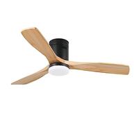 M Mimotec - Ventilador de Techo con luz Led Energy Negro con luz y Mando a Distancia, Bajo consumo, motor DC, 6 velocidades, Silencioso ,4 Aspas desplegables
