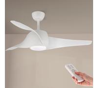 M Ledme - Ventilador de Techo Led Fanton Blanco 58W, mando a Distancia, Bajo consumo, motor DC 40W+Luz Led 18W, 8 velocidades,Silencioso ,3 Aspas, modo invierno-verano, temporizador, LM8080