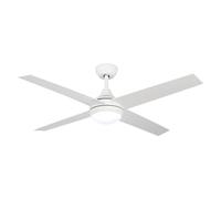 M mimotec - Ventilador de Techo con luz Led Minimal Blanco 55W, mando a Distancia, Bajo consumo, motor DC 27W+Luz Led 18W, 6 velocidades,Silencioso,4 Aspas, invierno-verano, temporizador.