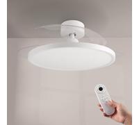 M mimotec - Ventilador de Techo con luz Paack 58W, mando a distancia, motor DC 22W+Luz Led 36W, 6 velocidades, Silencioso, 3 Aspas, 107cm, función verano-invierno, temporizador