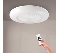 M mimotec - Ventilador de techo LED Aero/Motor DC/Blanco/Control remoto incluiso/Ultrasilencioso/Modo verano - invierno/Temporizador. Diseño moderno y fácil instalación. LM8085