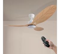 M Mimotec - Ventilador de Techo LED Sara 18W con Luz, Mando a Distancia, Motor DC, Silencioso, 6 Velocidades, 3CCT, Temporizador, Verano-Invierno