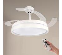 M mimotec - Ventilador de Techo Led White Afar Star, Temperatura de color regulable, Aspas retráctiles, Función verano-invierno, 6 velocidades, LM8842