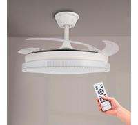 M mimotec - Ventilador de Techo Led White Diamond, Temperatura de color regulable, Función Verano/Invierno, 6 velocidades, LM8851