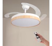 M mimotec - Ventilador de Techo Led White Plant, Temperatura de color regulable, Función Verano/Invierno, 6 velocidades, LM8848