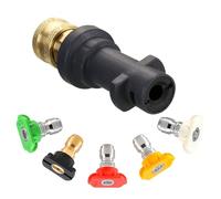 M MINGLE Adaptador de pistola de lavado a presión con 5 boquillas de pulverización, a ajuste de conexión rápida de 1/4 pulgadas