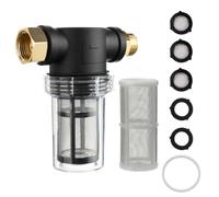 M MINGLE Filtro de manguera de jardín para agua de entrada de lavadora a presión, filtro en línea para sedimentos, pantalla de malla 40, malla extra 100